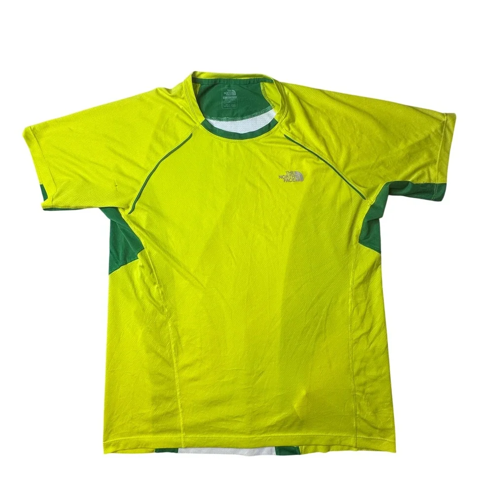 The North Face Shirt Mens LG Yellow Flight Series FlashDry Athletic Running Tee